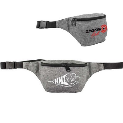 Heather Gray 2 Zipper Fanny Pack