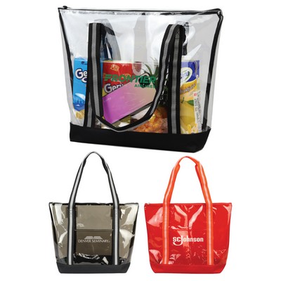 Soft TPU Clear Jumbo Zippered Tote Bag