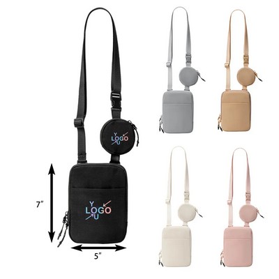 Travel Crossbody Bag with Detachable Mini Pouch