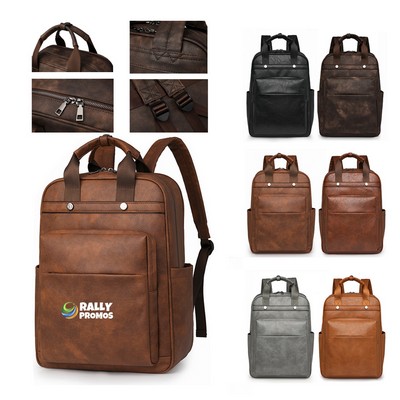 Large-Capacity Womens Fashion PU Backpack