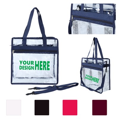 Stadium Approved Clear Zipper Tote Bag