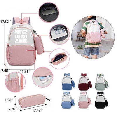 Simple Large Capacity Waterproof Student Backpack High Value Girl Bag