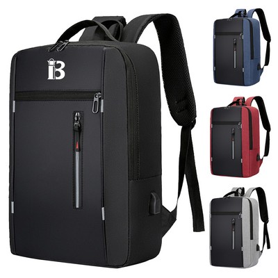 Waterproof Oxford Laptop Backpack with USB Charging Port